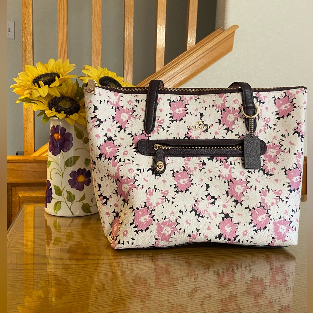 Coach Authentic Floral Pink and White Tote